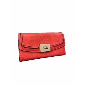 Kate Spade Red Leather Accordion Style Wallet Clutch Cut In Leather